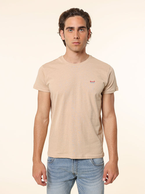 T-Shirt in cotone con stampa|Colore:Beige