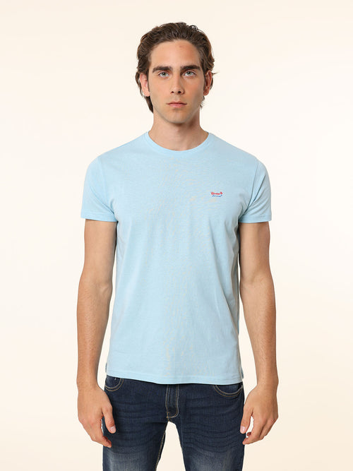 T-Shirt in cotone con stampa|Colore:Celeste
