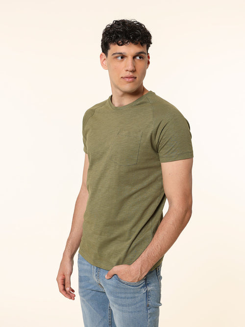 T-Shirt cotone fiammato|Colore:Verde