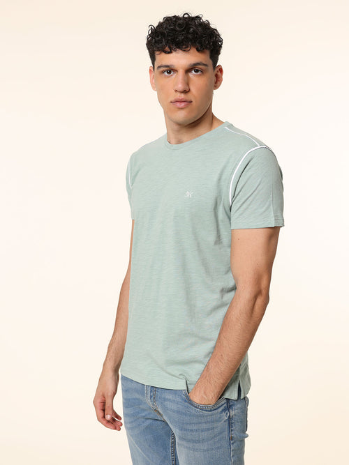 T-Shirt bordi contrasto|Colore:Menta