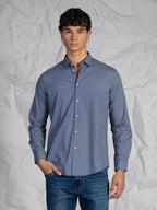 Camicia microfantasia blu|Colore:Fantasia 1