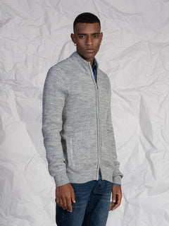 Cardigan a coste|Colore:Grigio