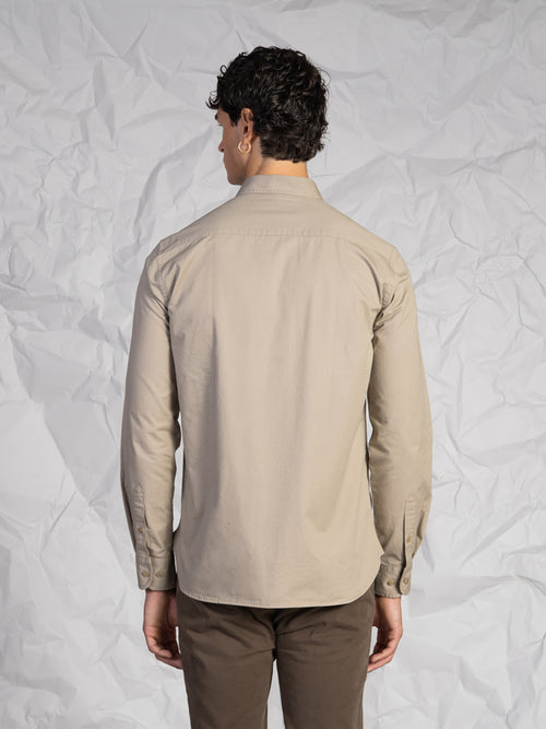 Camicia collo classico e bottoncini|Colore:Beige