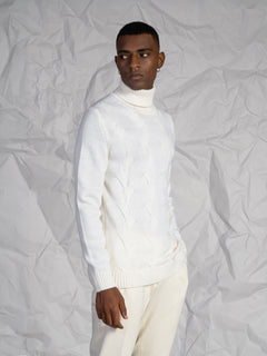 Maglia collo alto|Colore:Panna