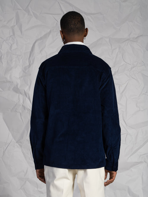 Overshirt in velluto|Colore:Blu