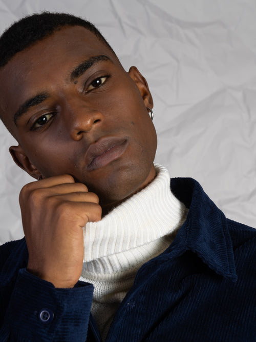 Overshirt in velluto|Colore:Blu