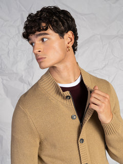 Cardigan con bottoni|Colore:Beige scuro