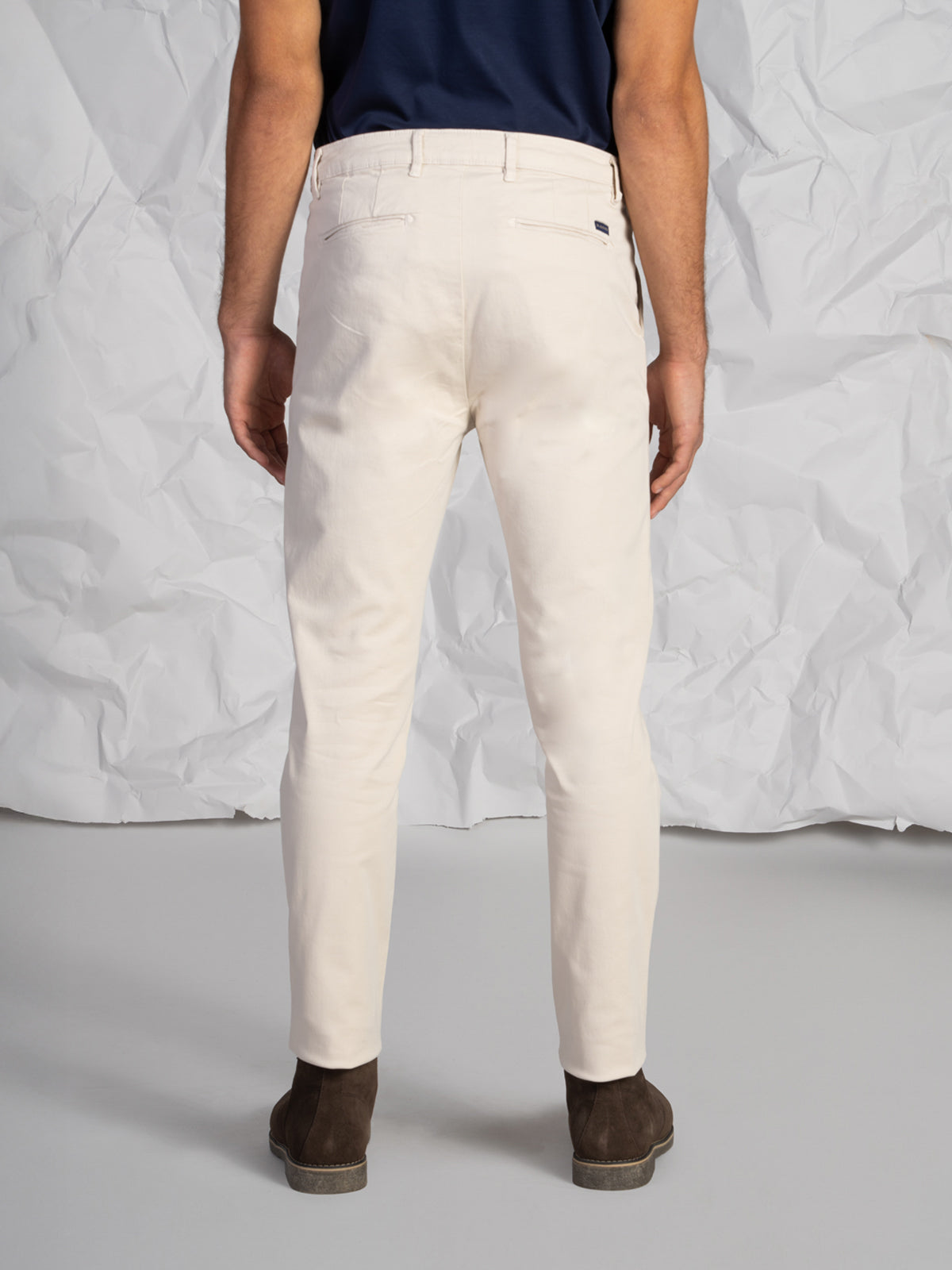 Pantaloni gabardine tasca America stretch|Colore:Panna
