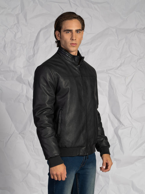 Giubbotto ecopelle|Colore:Nero