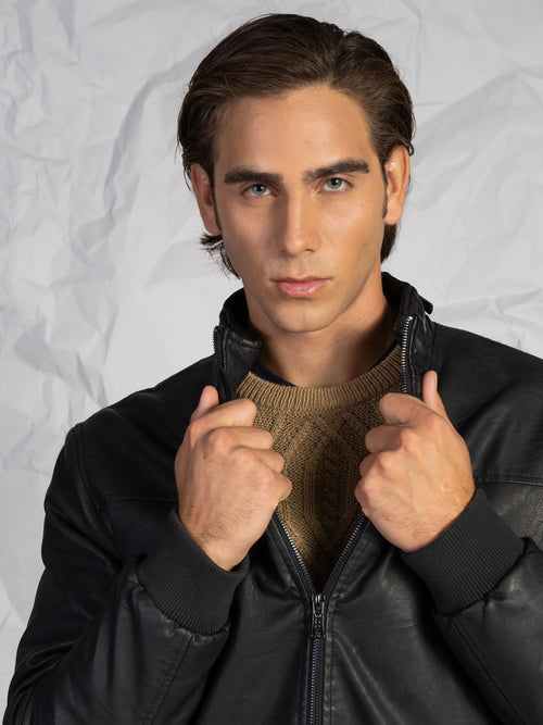 Giubbotto ecopelle|Colore:Nero