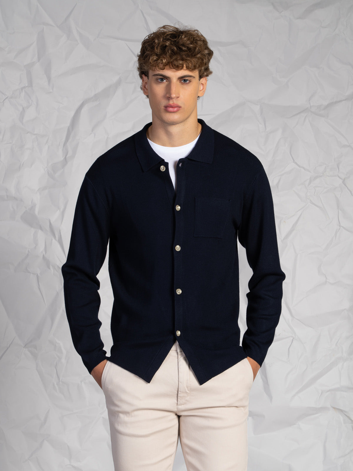 Cardigan con bottoni|Colore:Blu