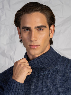 Maglia collo alto|Colore:Blu