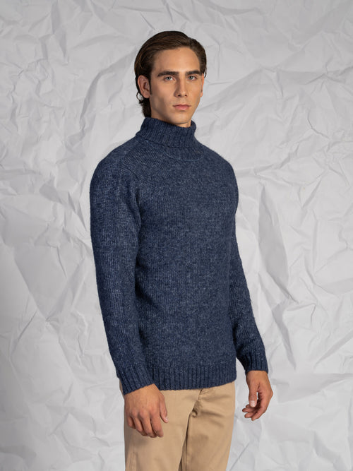 Maglia collo alto|Colore:Blu