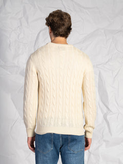 Maglia girocollo intrecciata|Colore:Beige