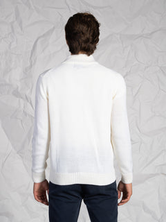 Cardigan con zip|Colore:Panna