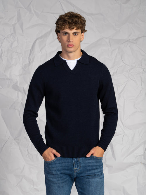 Maglia collo polo|Colore:Blu