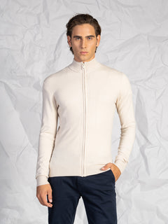 Cardigan con zip|Colore:Burro