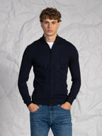 Cardigan con zip|Colore:Blu