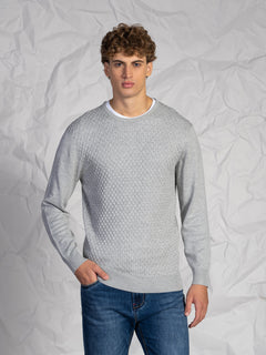 Maglia girocollo nido d’ape|Colore:Grigio