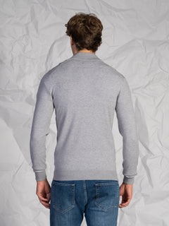 Cardigan con zip|Colore:Grigio melange