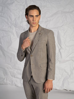 Abito a righe|Colore:Fango