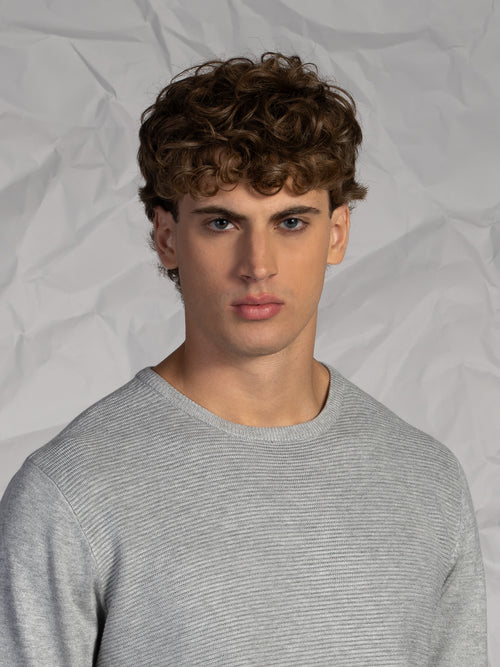 Maglia girocollo rigata|Colore:Grigio