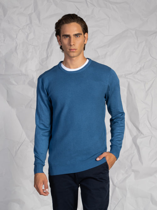 Maglia girocollo rigata|Colore:Cielo