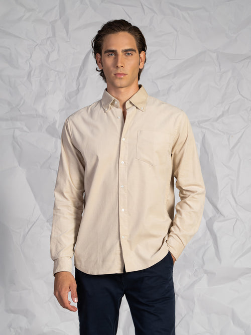 Camicia velluto millerighe|Colore:Beige