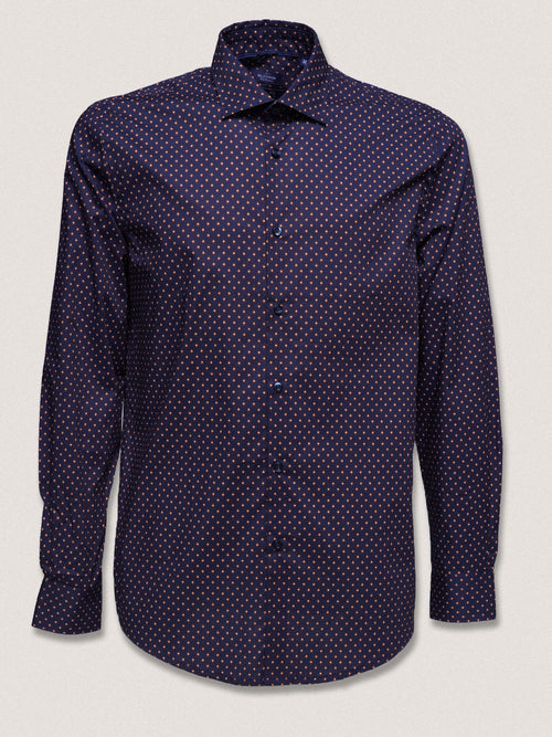 Camicia microfantasia blu|Colore:Fantasia 3