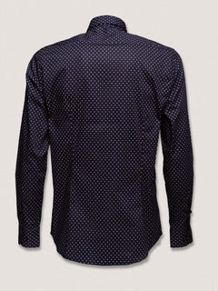 Camicia microfantasia blu|Colore:Fantasia 3