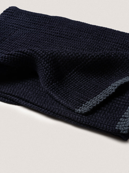 Sciarpa bordo contrasto colore|Colore:Blu