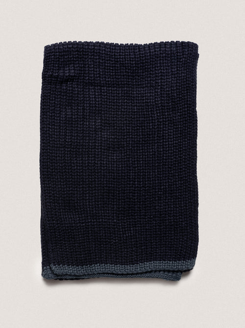 Sciarpa bordo contrasto colore|Colore:Blu