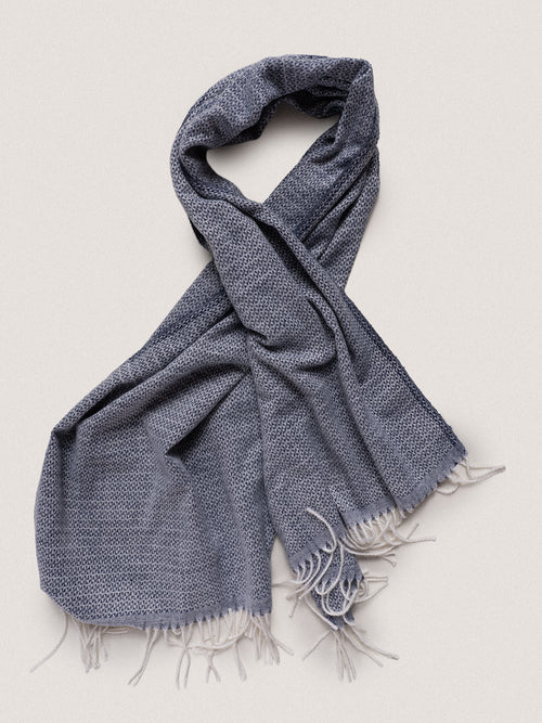 Sciarpa con frange|Colore:Blu