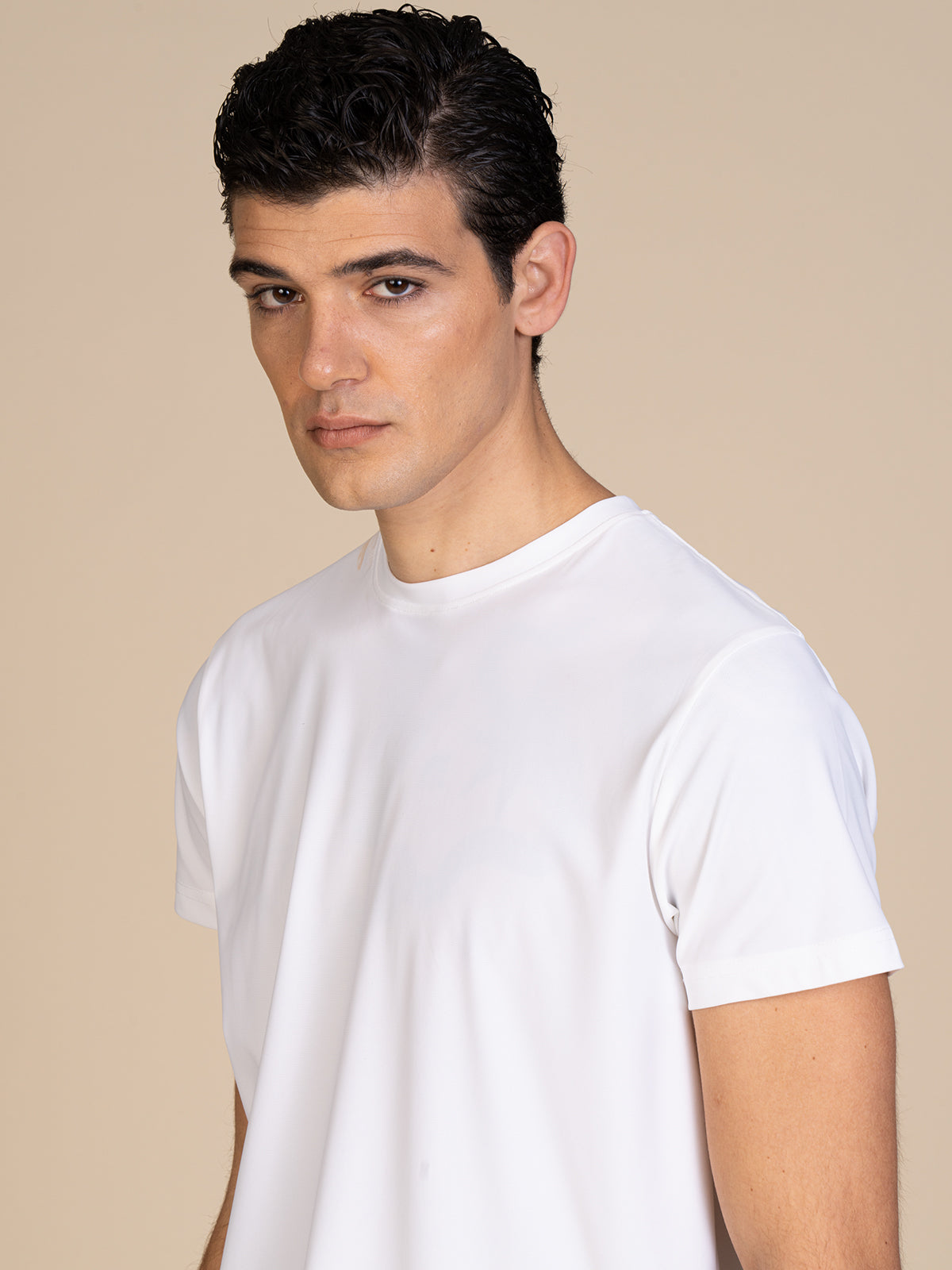 T-Shirt in tessuto tecnico|Colore:Bianco