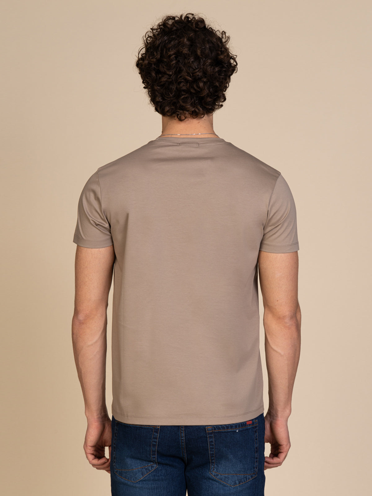T-Shirt in cotone mercerizzato|Colore:Beige