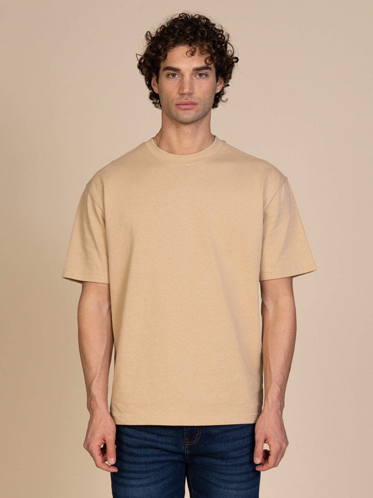 T-Shirt tinta unita|Colore:Beige