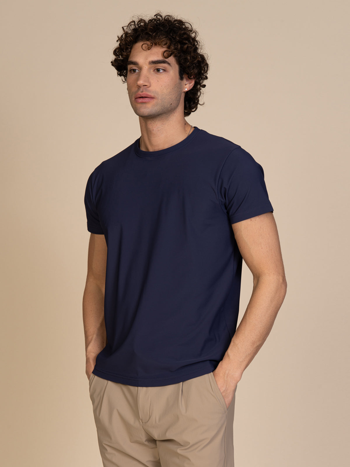 T-Shirt in tessuto tecnico|Colore:Blu