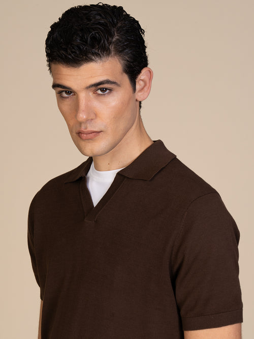 Polo maglia collo derby|Colore:Cacao