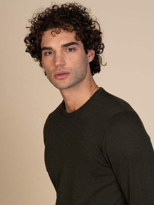 Maglia basic girocollo |Colore:Verde militare