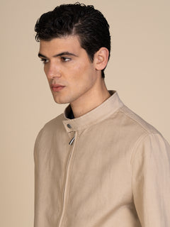 Giubbotto lino e cotone|Colore:Beige