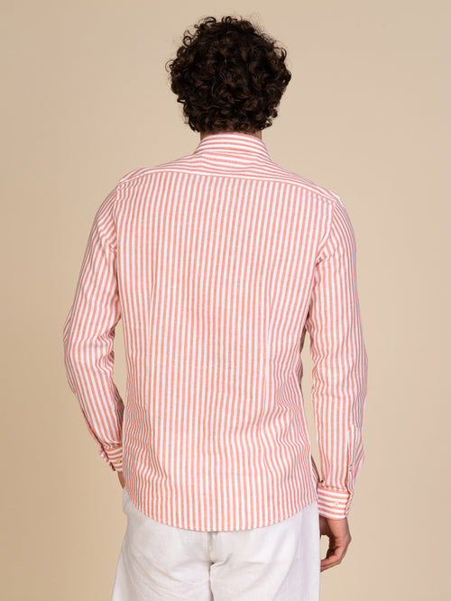Camicia lino e cotone|Colore:Rust