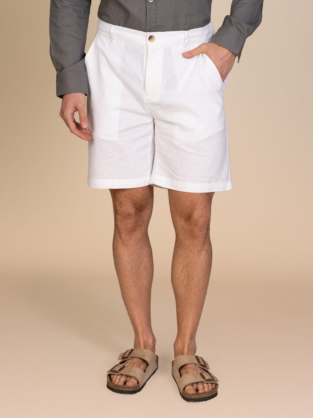 Bermuda misto lino|Colore:Bianco