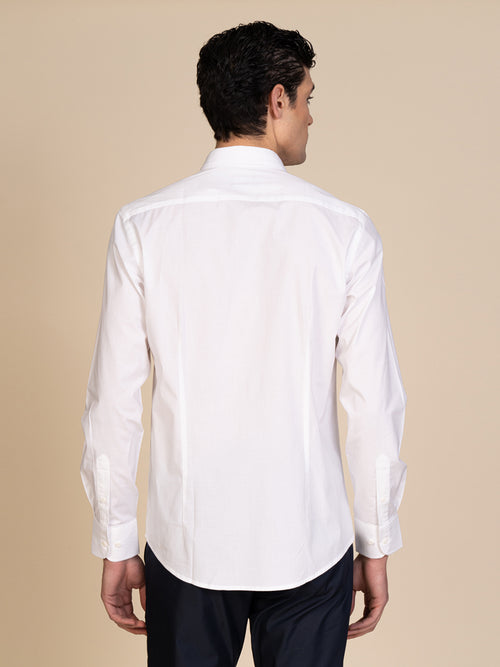 Camicia slim in cotone stretch|Colore:Bianco
