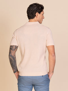 Polo maglia con lavorazione|Colore:Sabbia