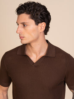 Polo maglia lavorazione frontale|Colore:Cacao