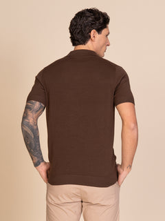 Polo maglia lavorazione frontale|Colore:Cacao
