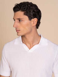 Polo maglia lavorazione frontale|Colore:Bianco