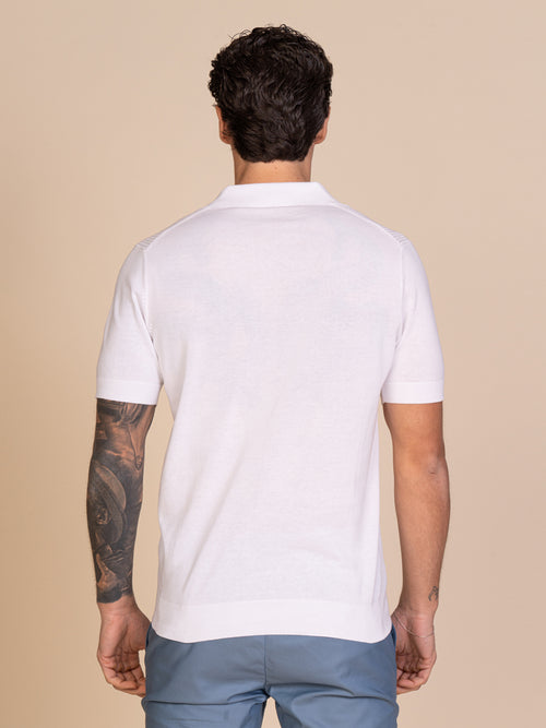 Polo maglia lavorazione frontale|Colore:Bianco