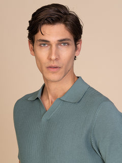 Polo maglia lavorazione frontale|Colore:Salvia