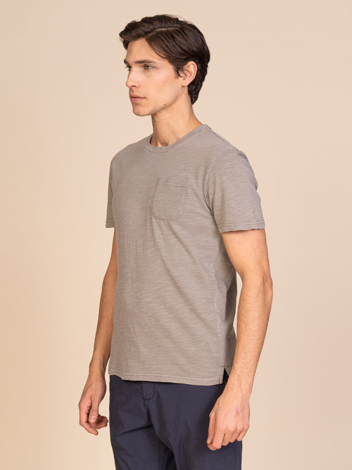 T-Shirt con taschino|Colore:Fango